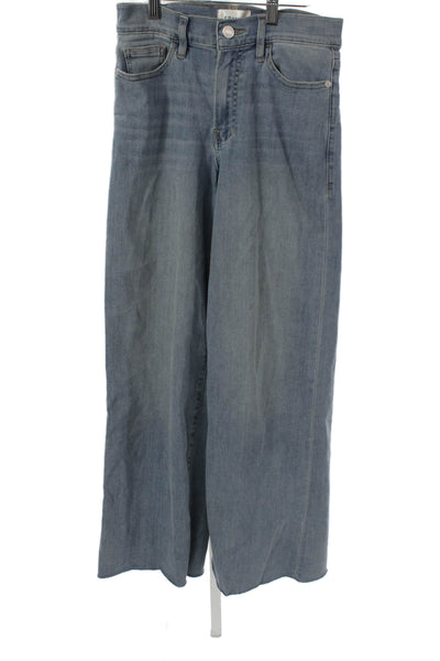 Frame Womens Wide Leg Jeans Blue Cotton Mid Rise Inseam 31 Size 25