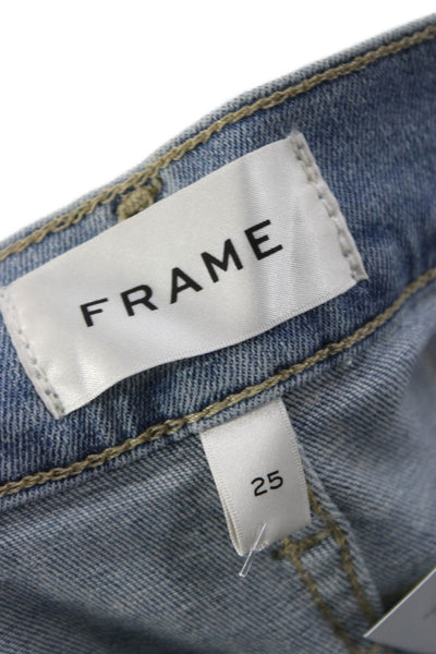 Frame Womens Wide Leg Jeans Blue Cotton Mid Rise Inseam 31 Size 25