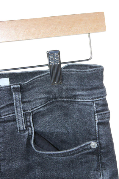 Frame Womens Black Wide Leg Jeans Mid Rise Cotton Blend Inseam 31 Size 26