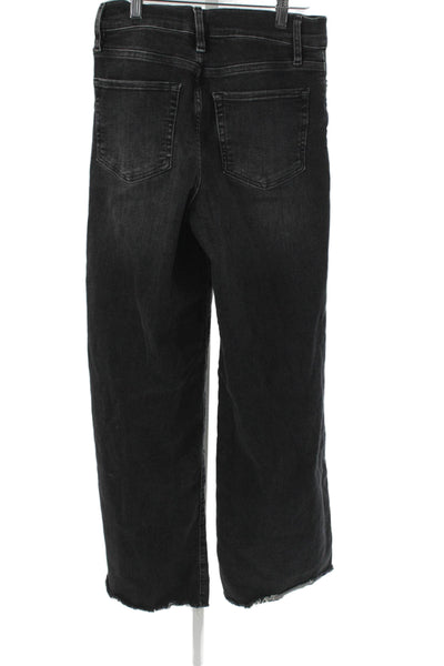 Frame Womens Black Wide Leg Jeans Mid Rise Cotton Blend Inseam 31 Size 26