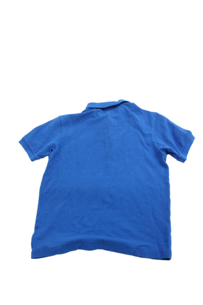 Lacoste Boys Solid Cotton Short Sleeve Polo Shirt Blue Size 12