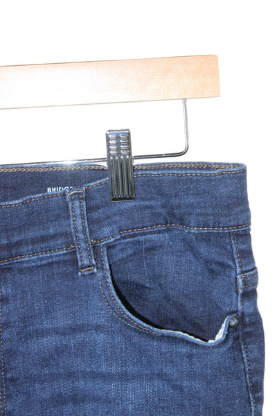DL1961 Women Straight Jeans High Rise Blue Button Cotton Size 31