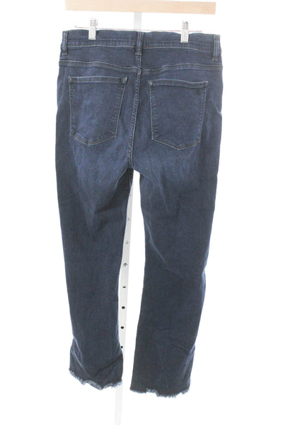 DL1961 Women Straight Jeans High Rise Blue Button Cotton Size 31