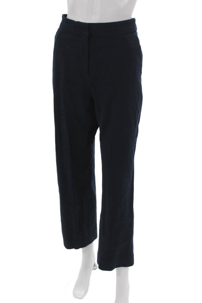 J Crew Women Ankle Pants Blue Cotton Zip Inseam 26 Size 12