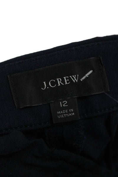 J Crew Women Ankle Pants Blue Cotton Zip Inseam 26 Size 12