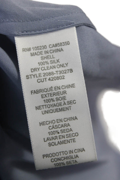 Joie Women Silk Tunic Long Sleeve Blue Round Neck Size L