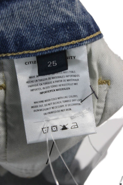 Citizens of Humanity Womens Mini Skirt Blue Cotton Button Size 25