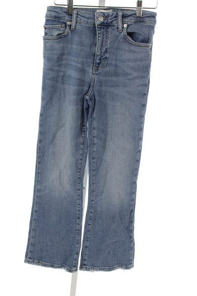 Frame Women Cropped Jeans Blue High Rise 24 Inseam Size 26