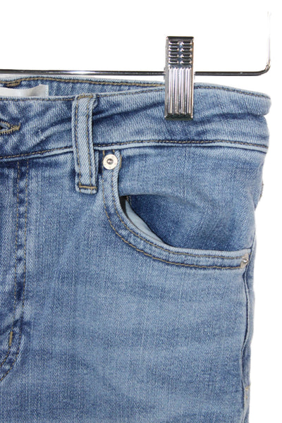 Frame Women Cropped Jeans Blue High Rise 24 Inseam Size 26