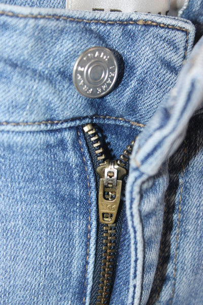 Frame Women Cropped Jeans Blue High Rise 24 Inseam Size 26