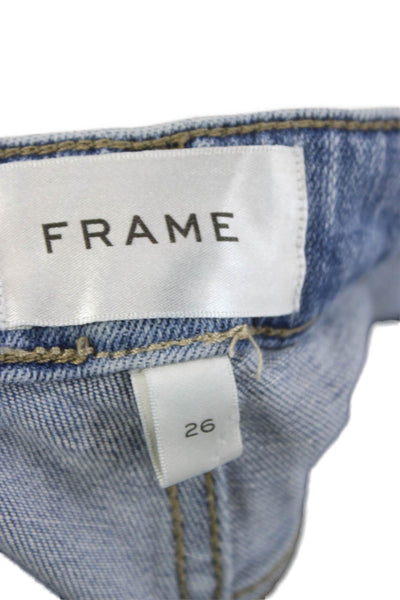 Frame Women Cropped Jeans Blue High Rise 24 Inseam Size 26