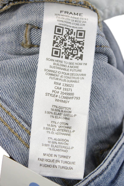 Frame Women Cropped Jeans Blue High Rise 24 Inseam Size 26