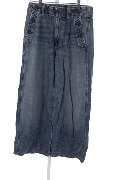 Citizens of Humanity Womens Wide-Leg Blue Jeans High Rise Lyocell Size 25