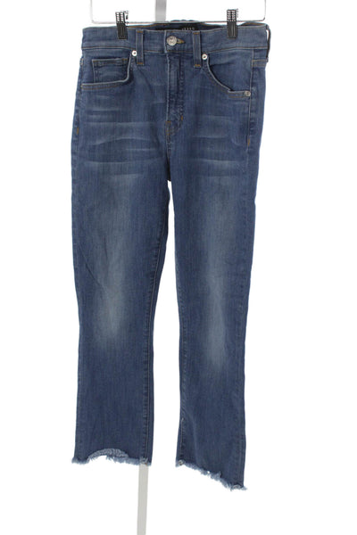 Veronica Beard Women Flared Jeans Blue High Rise Cotton Blend Size 26