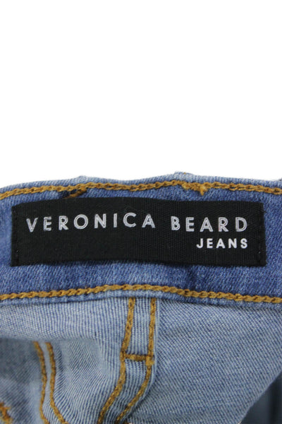 Veronica Beard Women Flared Jeans Blue High Rise Cotton Blend Size 26
