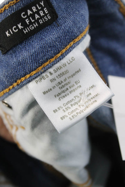 Veronica Beard Women Flared Jeans Blue High Rise Cotton Blend Size 26