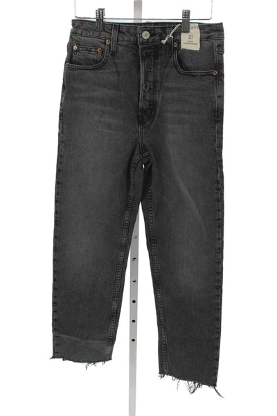 Trave Womens Cropped High Rise Gray Cotton Blend Jeans Size 27