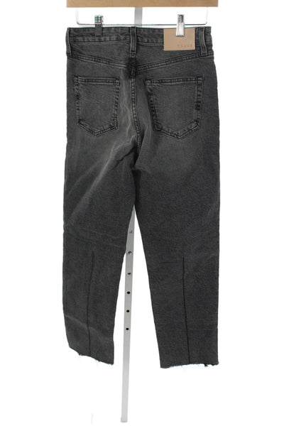 Trave Womens Cropped High Rise Gray Cotton Blend Jeans Size 27