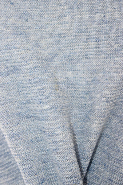 Eileen Fisher Women Striped Linen Boat Neck Tunic Short Sleeve Blue Size L
