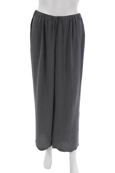 Eileen Fisher Womens Silk Gray Dress Pants Pull On Inseam 25 Plus Size 1X
