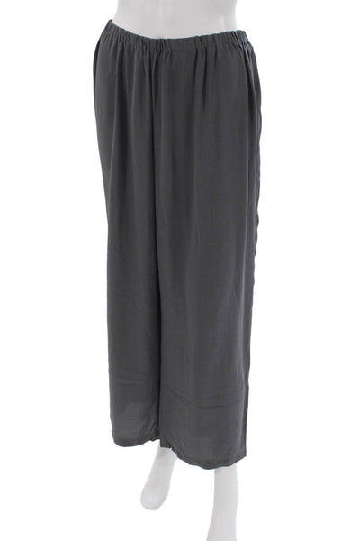 Eileen Fisher Womens Silk Gray Dress Pants Pull On Inseam 25 Plus Size 1X