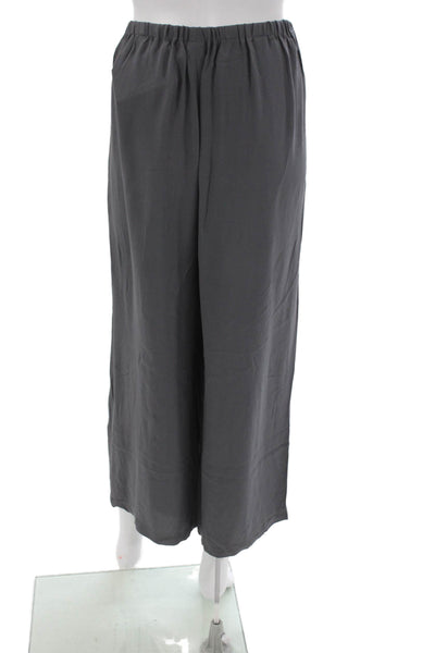 Eileen Fisher Womens Silk Gray Dress Pants Pull On Inseam 25 Plus Size 1X