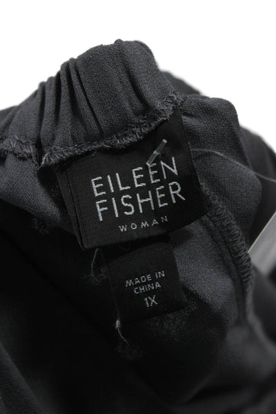 Eileen Fisher Womens Silk Gray Dress Pants Pull On Inseam 25 Plus Size 1X