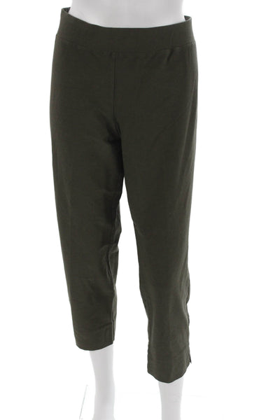 Eileen Fisher Womens Green Capri Pants Pull On Viscose Blend Size L