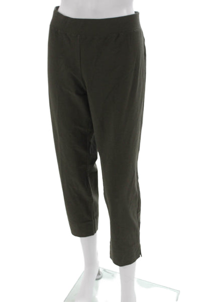 Eileen Fisher Womens Green Capri Pants Pull On Viscose Blend Size L