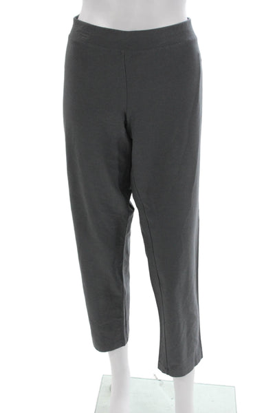 Eileen Fisher Women Cropped Gray Pants Pull On 27in Inseam Size L
