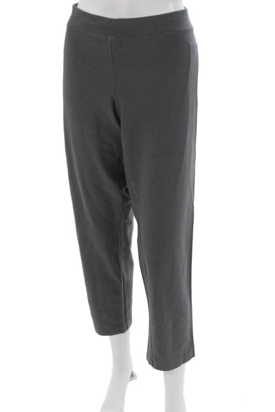 Eileen Fisher Women Cropped Gray Pants Pull On 27in Inseam Size L