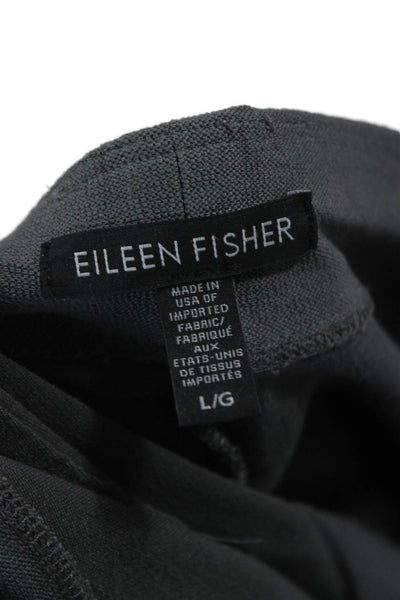 Eileen Fisher Women Cropped Gray Pants Pull On 27in Inseam Size L