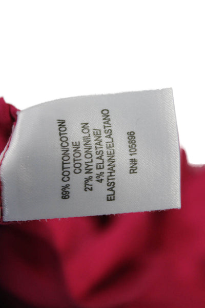 Worth New York Women Basic Cotton Collared Blouse Button 3/4 Sleeve Pink Size S