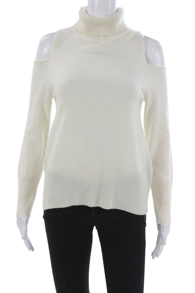 Roi Women Cashmere Turtleneck Pullover Sweater Ivory Long Sleeve Size XS
