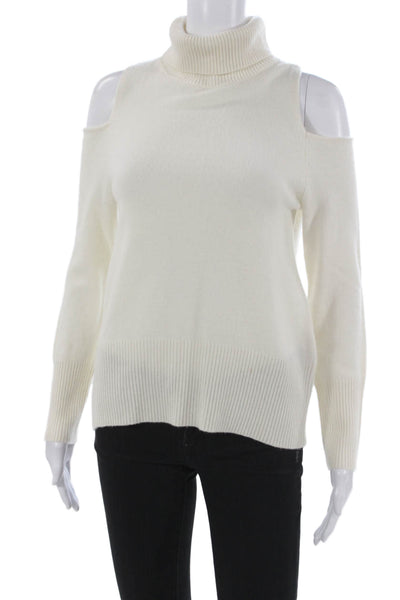 Roi Women Cashmere Turtleneck Pullover Sweater Ivory Long Sleeve Size XS