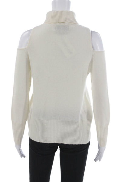 Roi Women Cashmere Turtleneck Pullover Sweater Ivory Long Sleeve Size XS