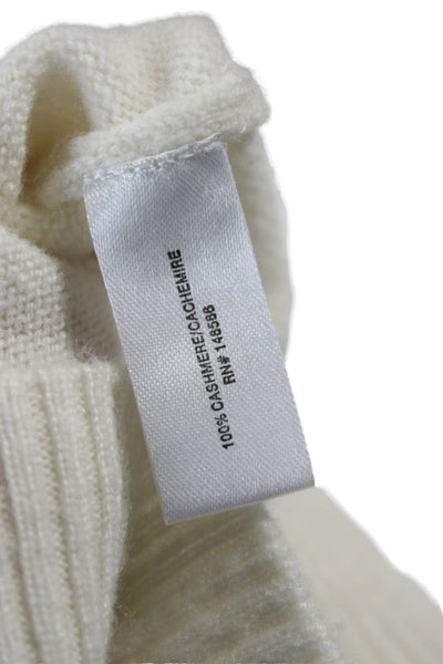 Roi Women Cashmere Turtleneck Pullover Sweater Ivory Long Sleeve Size XS