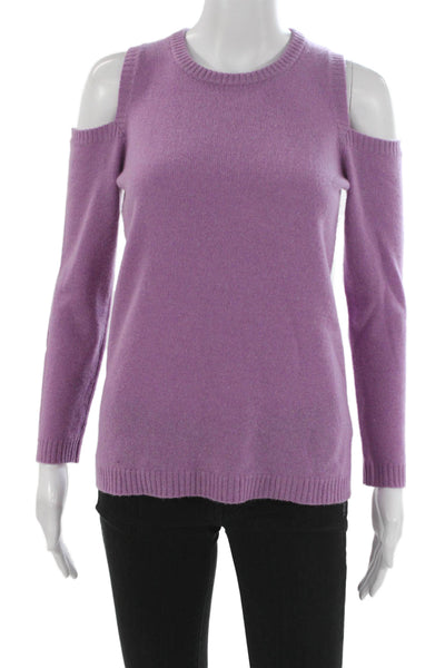 27 Miles Women Pullover Crew Neck 100% Cashmere Purple Size XS