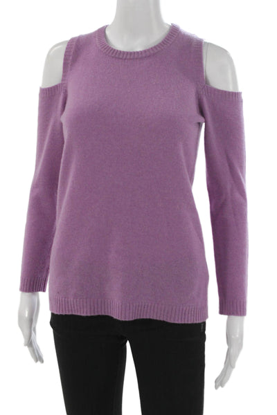 27 Miles Women Pullover Crew Neck 100% Cashmere Purple Size XS