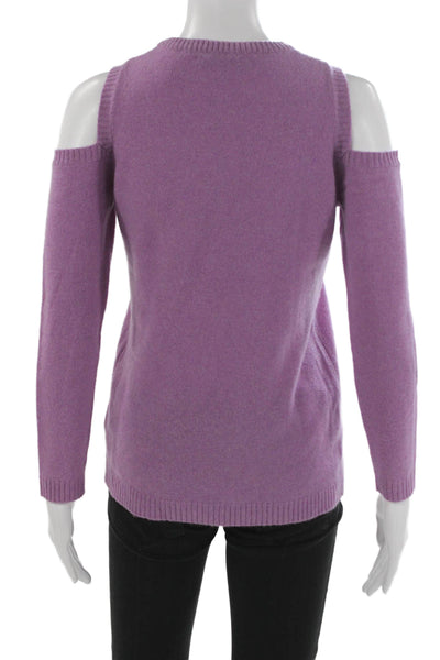 27 Miles Women Pullover Crew Neck 100% Cashmere Purple Size XS