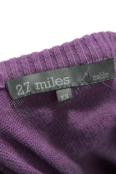 27 Miles Women Pullover Crew Neck 100% Cashmere Purple Size XS
