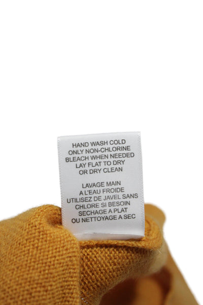 Joie Womens Yellow Cashmere Scoop Neck Pullover Sweater 3/4 Sleeve Size XS