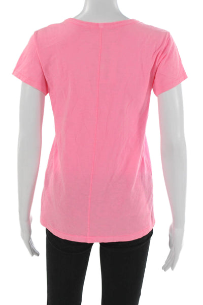 Rag & Bone Womens Pink Pima Cotton Scoop Neck Tee Short Sleeve Size S