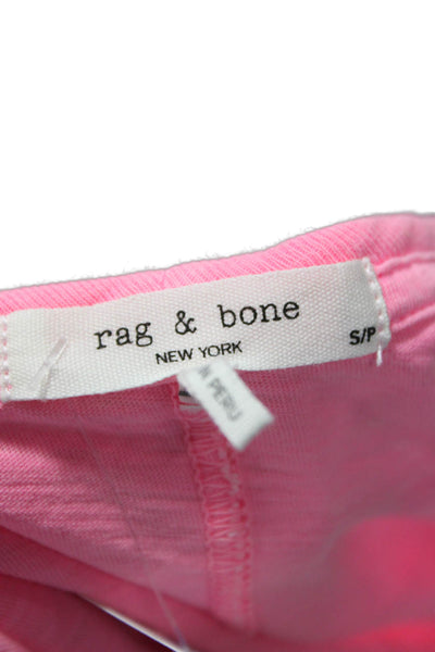 Rag & Bone Womens Pink Pima Cotton Scoop Neck Tee Short Sleeve Size S