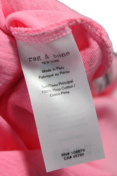 Rag & Bone Womens Pink Pima Cotton Scoop Neck Tee Short Sleeve Size S
