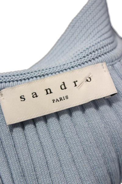 Sandro Womens Striped V-Neck Lace Up Viscose Blouse 3/4 Sleeve Fall Size 3