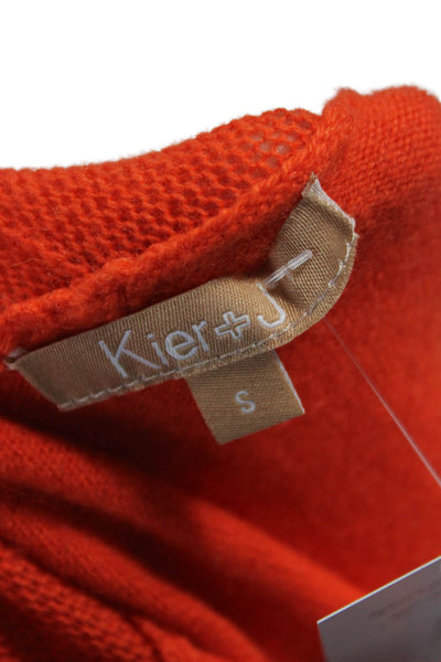 Kier + J Women Orange 100% Cashmere V-Neck Cardigan Long Sleeve Size S
