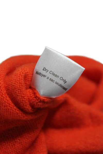 Kier + J Women Orange 100% Cashmere V-Neck Cardigan Long Sleeve Size S
