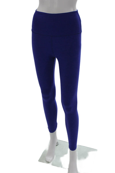 Beyond Yoga Women Flecked Blue Ankle Leggings Polyester Size M