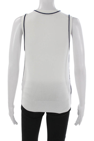 Zara Women Basic Cashmere Blend White Tank Sleeveless Round Neck Size S